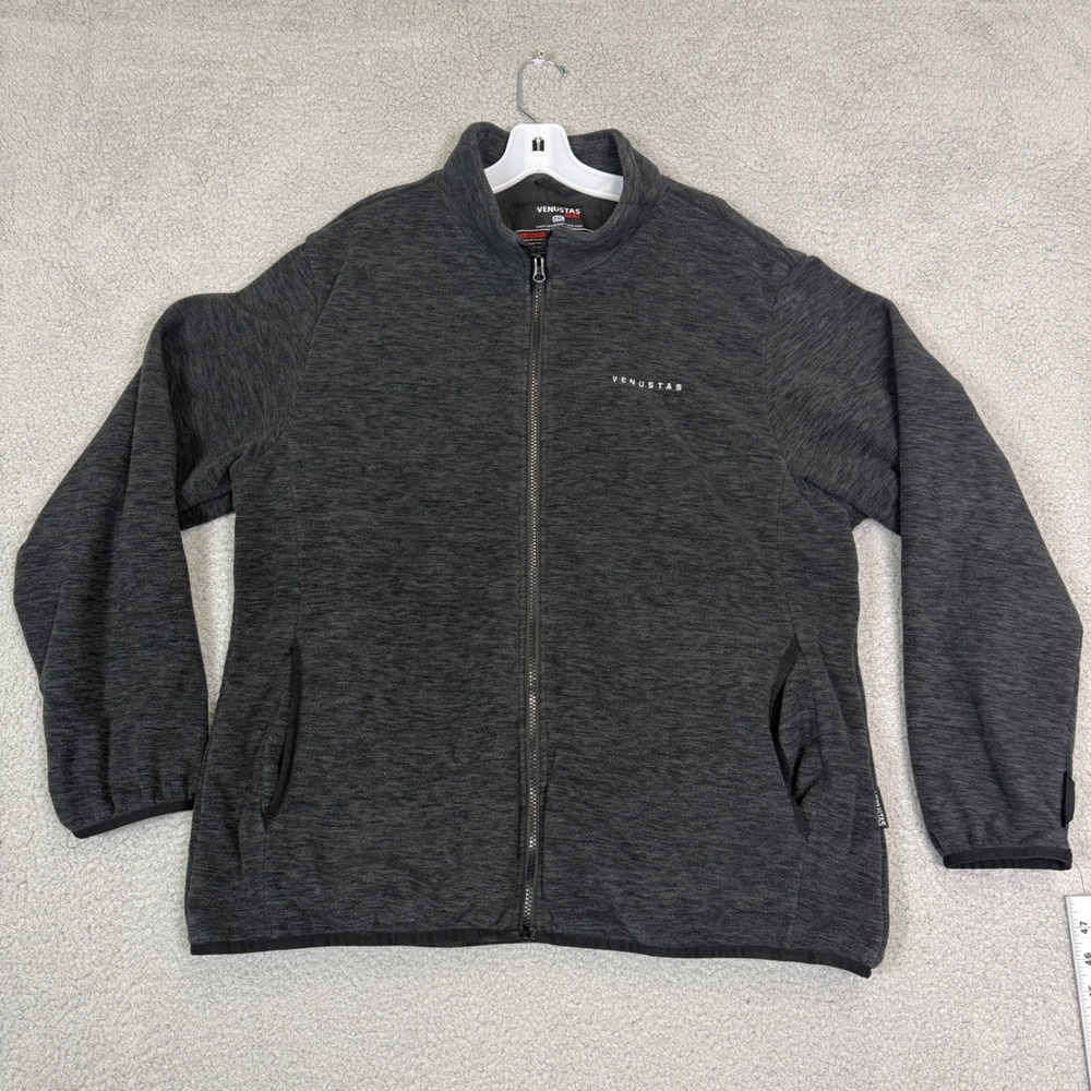 Venustas Heat Mens 2XL Heated Jacket Gray Fleece Full Zip Electric Coat No Batt